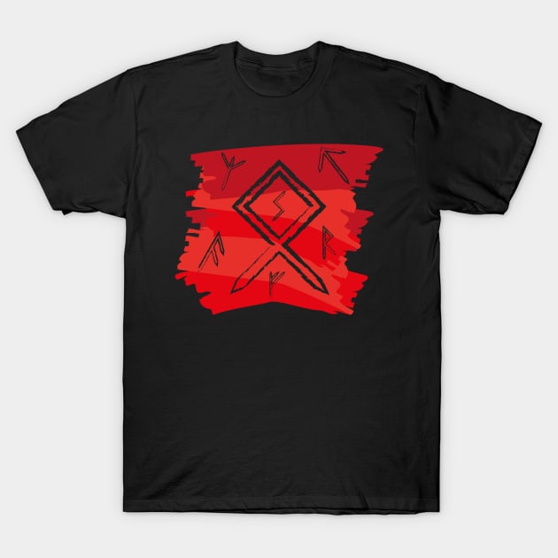 Blood Red Paint Runes Norse Mythology Asatru T-Shirt by vikki182@hotmail.co.uk